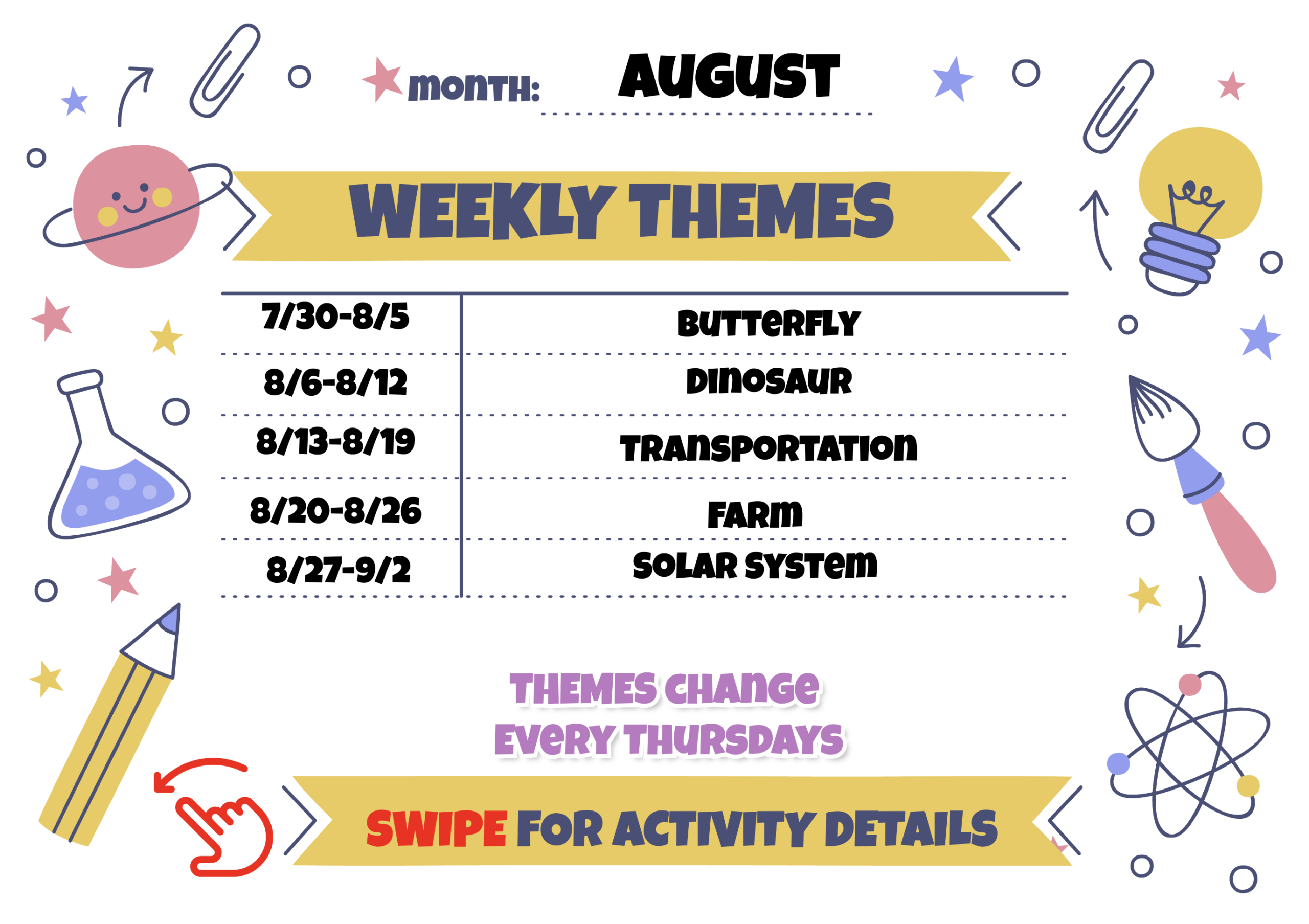 August 2026 Schedule