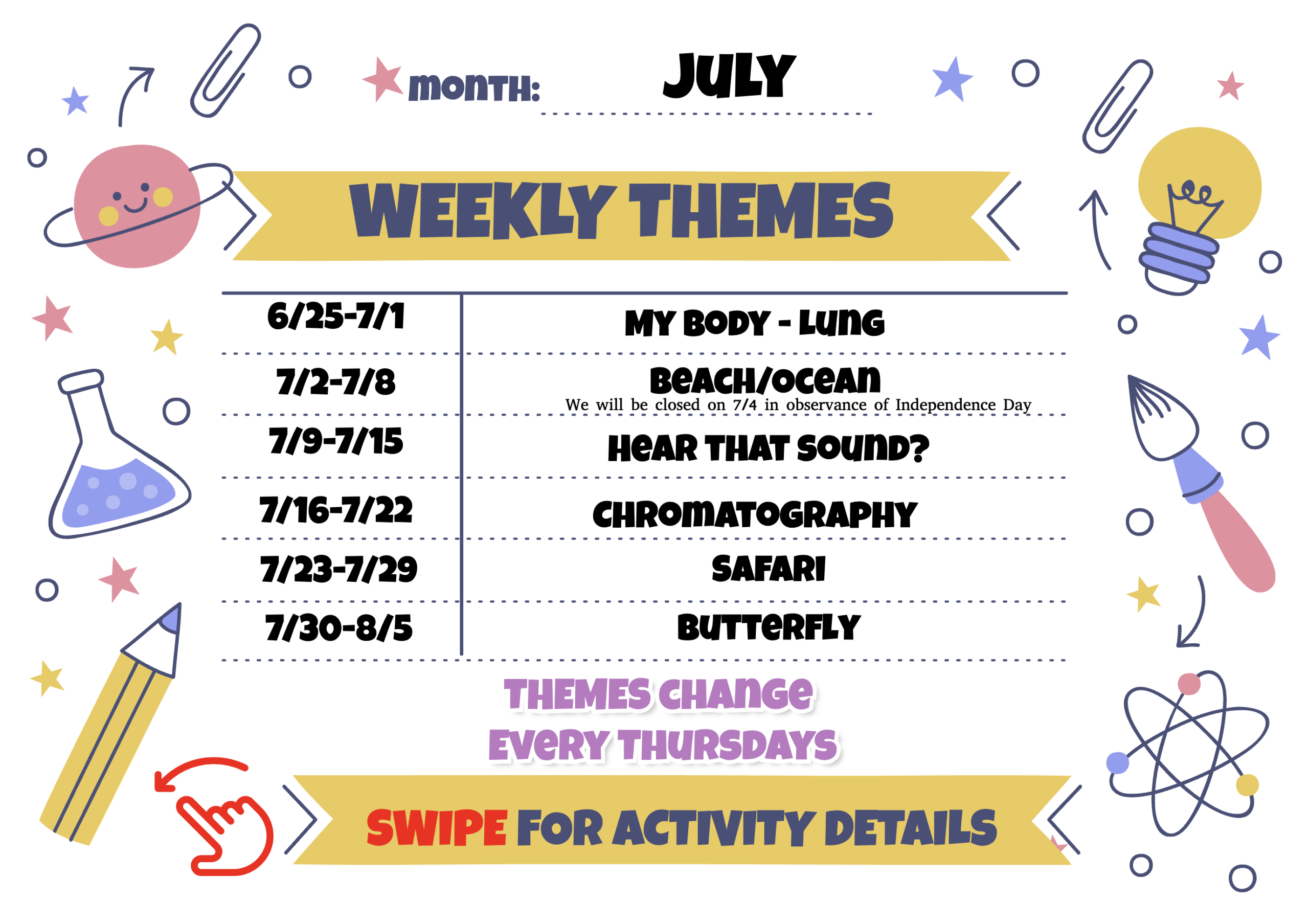 July 2026 Schedule